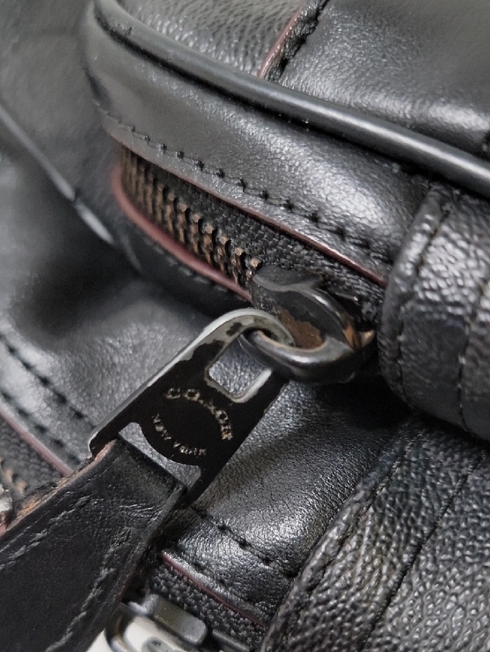 Coach Men’s Black Jacquard Leather-Trim Backpack - Picture 8 of 9